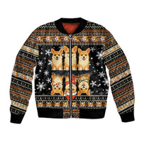 Pembroke Welsh Corgi Dog Christmas Bomber Jacket Xmas Holiday Patterns - Wonder Print Shop