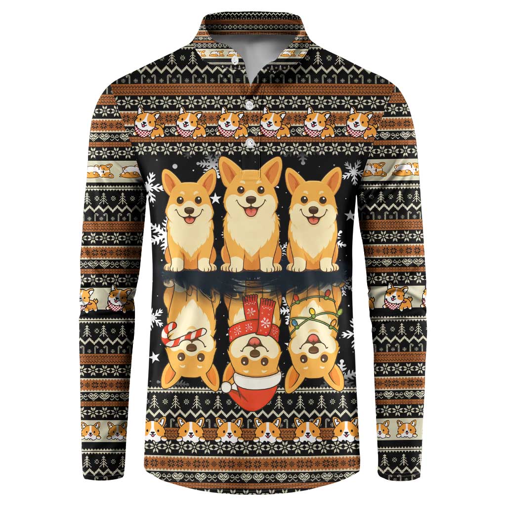 Pembroke Welsh Corgi Dog Christmas Button Sweatshirt Xmas Holiday Patterns - Wonder Print Shop