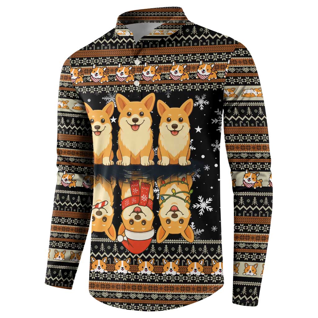 Pembroke Welsh Corgi Dog Christmas Button Sweatshirt Xmas Holiday Patterns - Wonder Print Shop