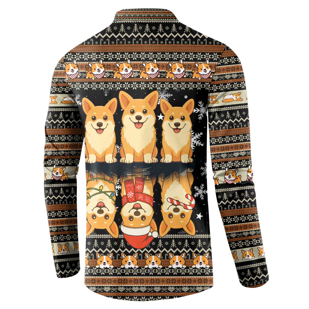 Pembroke Welsh Corgi Dog Christmas Button Sweatshirt Xmas Holiday Patterns - Wonder Print Shop