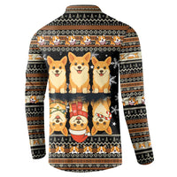 Pembroke Welsh Corgi Dog Christmas Button Sweatshirt Xmas Holiday Patterns - Wonder Print Shop