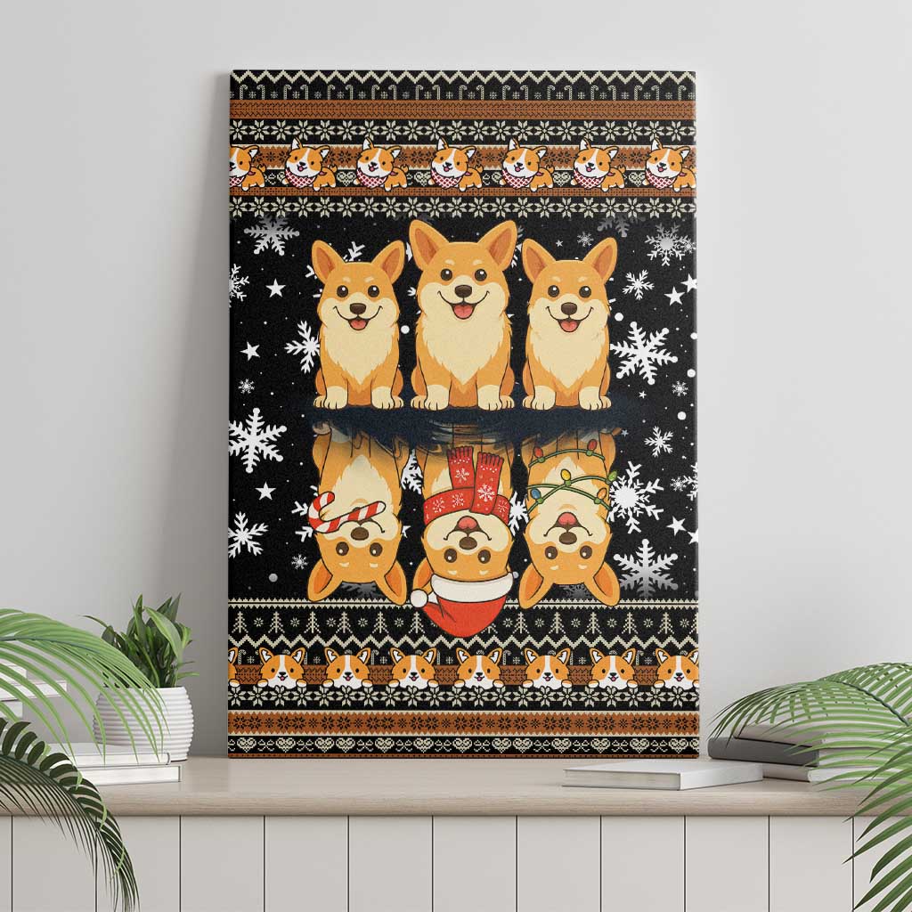 Pembroke Welsh Corgi Dog Christmas Canvas Wall Art Xmas Holiday Patterns - Wonder Print Shop