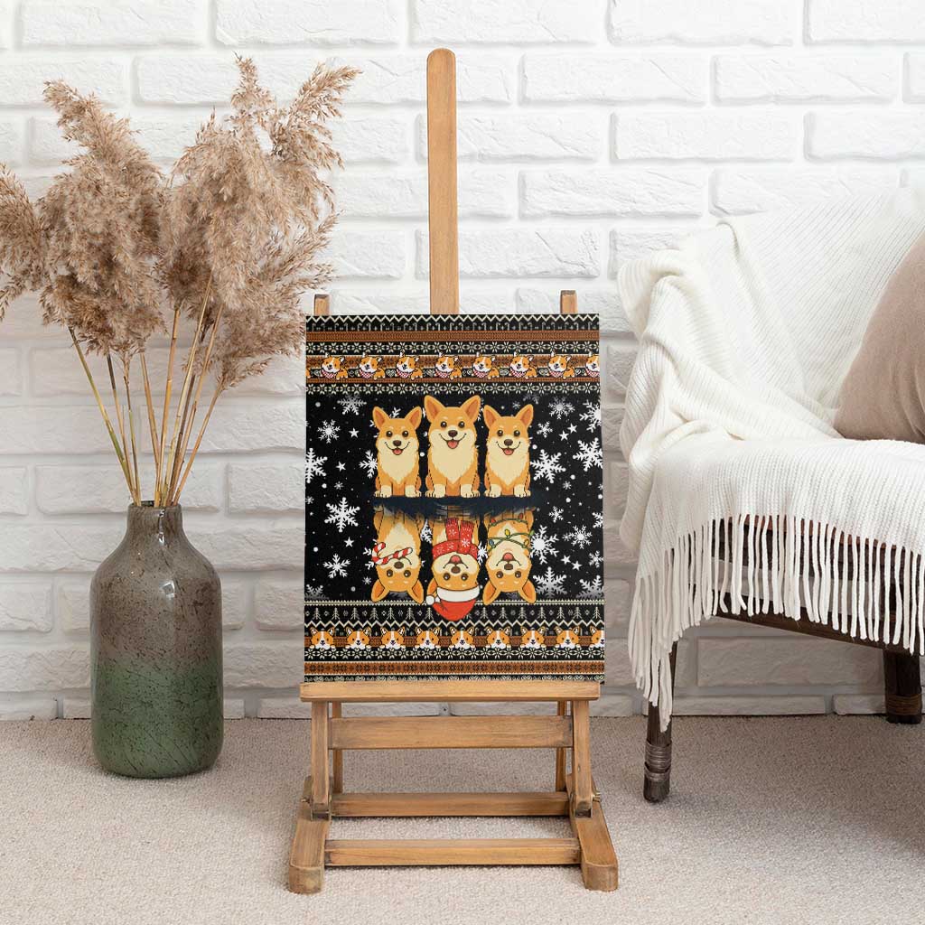 Pembroke Welsh Corgi Dog Christmas Canvas Wall Art Xmas Holiday Patterns - Wonder Print Shop