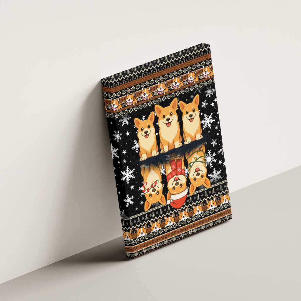 Pembroke Welsh Corgi Dog Christmas Canvas Wall Art Xmas Holiday Patterns - Wonder Print Shop
