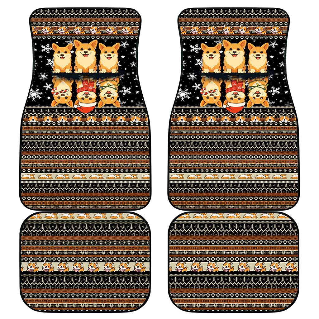 Pembroke Welsh Corgi Dog Christmas Car Mats Xmas Holiday Patterns - Wonder Print Shop