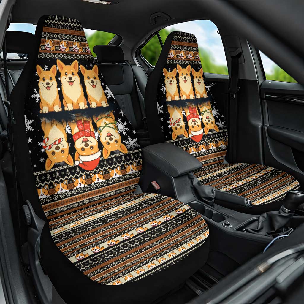 Pembroke Welsh Corgi Dog Christmas Car Seat Cover Xmas Holiday Patterns - Wonder Print Shop