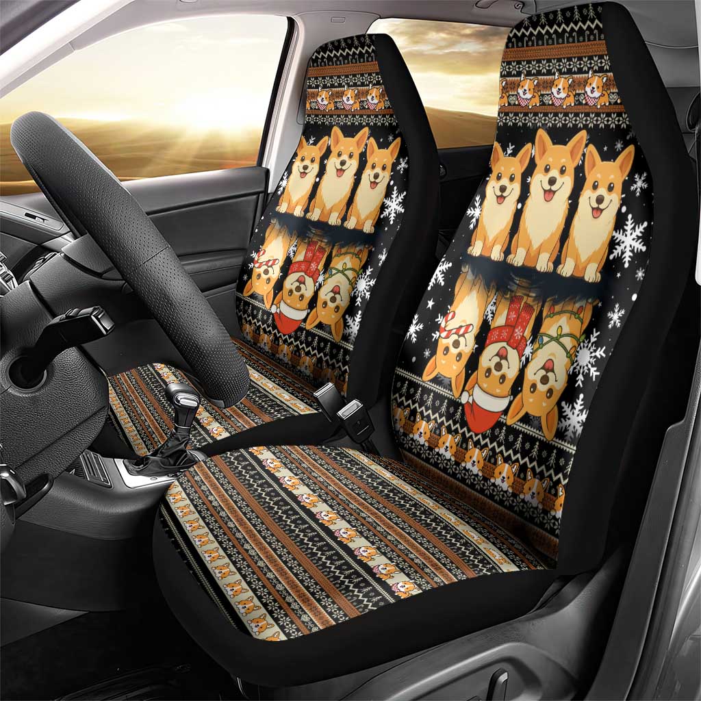 Pembroke Welsh Corgi Dog Christmas Car Seat Cover Xmas Holiday Patterns - Wonder Print Shop
