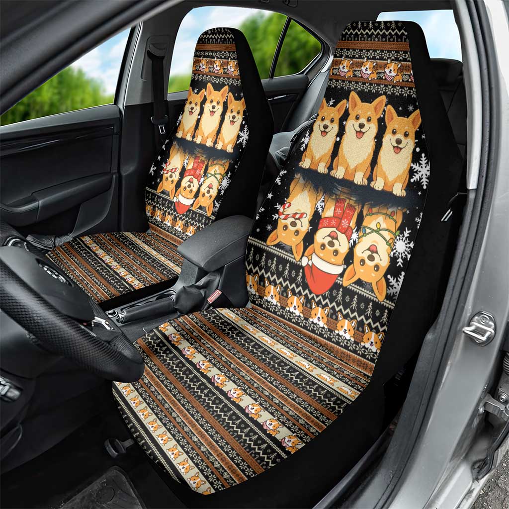 Pembroke Welsh Corgi Dog Christmas Car Seat Cover Xmas Holiday Patterns - Wonder Print Shop