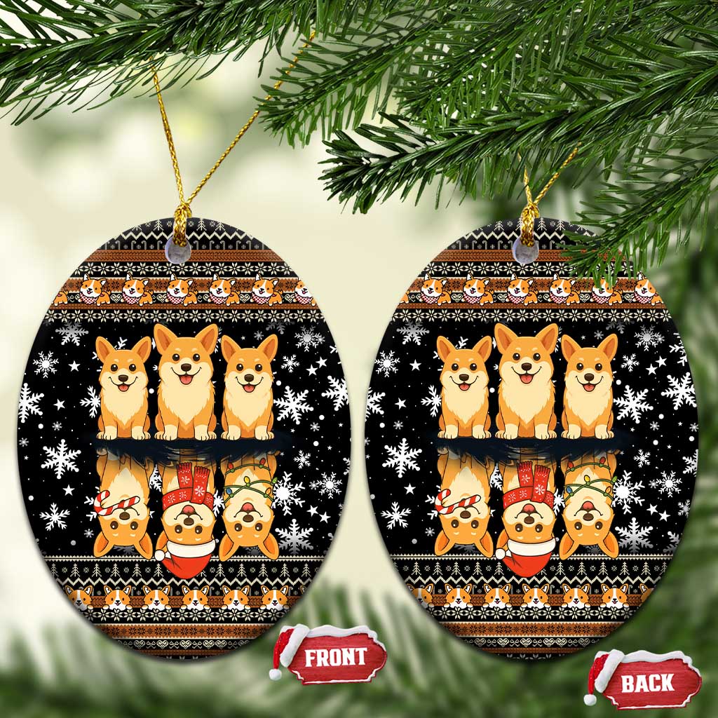 Pembroke Welsh Corgi Dog Christmas Ceramic Ornament Xmas Holiday Patterns - Wonder Print Shop