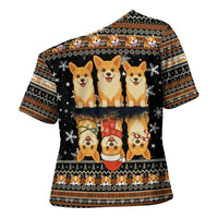Pembroke Welsh Corgi Dog Christmas Cross Shoulder Shirt Xmas Holiday Patterns - Wonder Print Shop