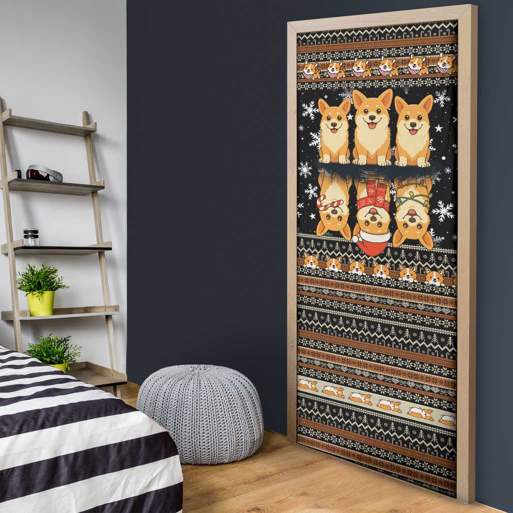 Pembroke Welsh Corgi Dog Christmas Door Cover Xmas Holiday Patterns - Wonder Print Shop