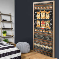 Pembroke Welsh Corgi Dog Christmas Door Cover Xmas Holiday Patterns - Wonder Print Shop