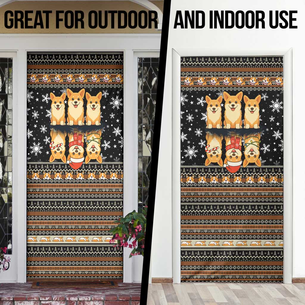 Pembroke Welsh Corgi Dog Christmas Door Cover Xmas Holiday Patterns - Wonder Print Shop