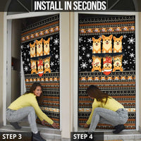 Pembroke Welsh Corgi Dog Christmas Door Cover Xmas Holiday Patterns - Wonder Print Shop