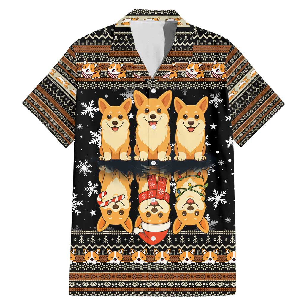 Pembroke Welsh Corgi Dog Christmas Family Matching Mermaid Dress and Hawaiian Shirt Xmas Holiday Patterns - Wonder Print Shop