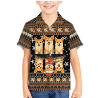Pembroke Welsh Corgi Dog Christmas Family Matching Mermaid Dress and Hawaiian Shirt Xmas Holiday Patterns - Wonder Print Shop