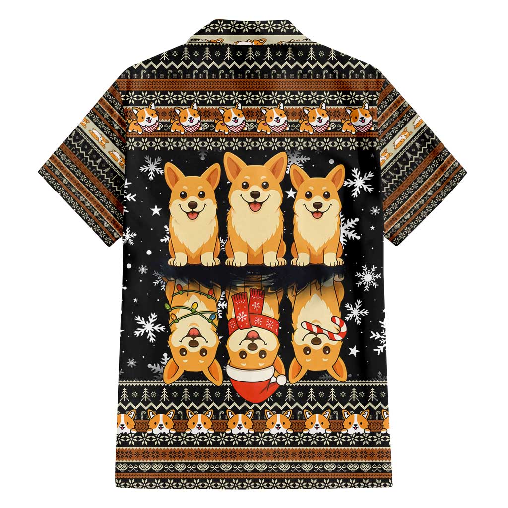 Pembroke Welsh Corgi Dog Christmas Family Matching Off Shoulder Maxi Dress and Hawaiian Shirt Xmas Holiday Patterns - Wonder Print Shop