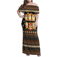 Pembroke Welsh Corgi Dog Christmas Family Matching Off Shoulder Maxi Dress and Hawaiian Shirt Xmas Holiday Patterns - Wonder Print Shop