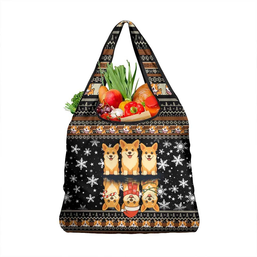 Pembroke Welsh Corgi Dog Christmas Grocery Bag Xmas Holiday Patterns - Wonder Print Shop