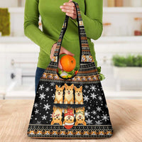 Pembroke Welsh Corgi Dog Christmas Grocery Bag Xmas Holiday Patterns - Wonder Print Shop