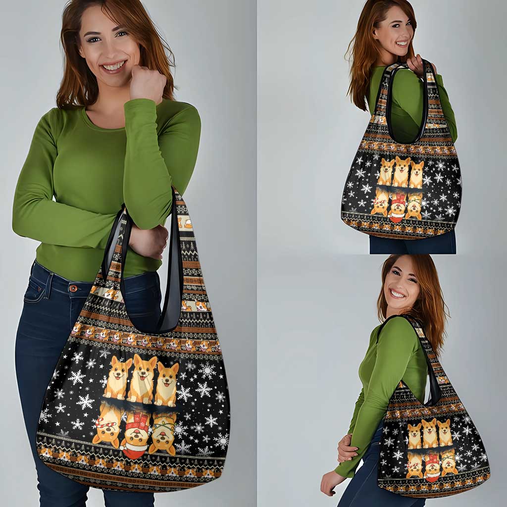 Pembroke Welsh Corgi Dog Christmas Grocery Bag Xmas Holiday Patterns - Wonder Print Shop
