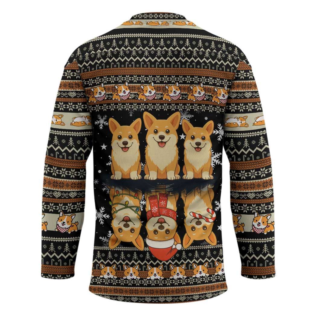 Pembroke Welsh Corgi Dog Christmas Hockey Jersey Xmas Holiday Patterns - Wonder Print Shop