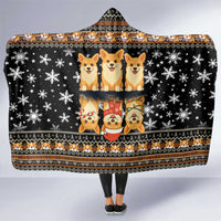 Pembroke Welsh Corgi Dog Christmas Hooded Blanket Xmas Holiday Patterns - Wonder Print Shop