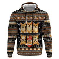 Pembroke Welsh Corgi Dog Christmas Hoodie Xmas Holiday Patterns - Wonder Print Shop