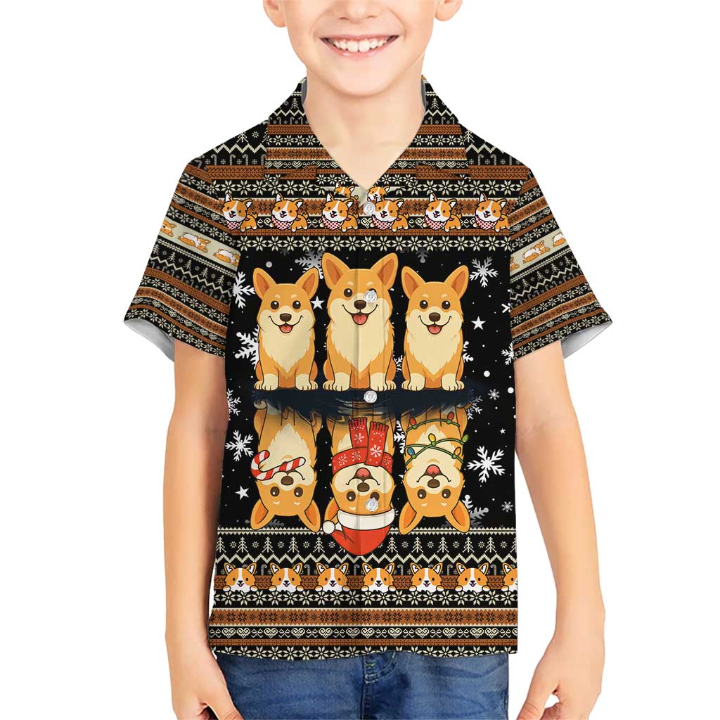 Pembroke Welsh Corgi Dog Christmas Kid Hawaiian Shirt Xmas Holiday Patterns - Wonder Print Shop