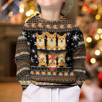 Pembroke Welsh Corgi Dog Christmas Kid Ugly Christmas Sweater Xmas Holiday Patterns - Wonder Print Shop