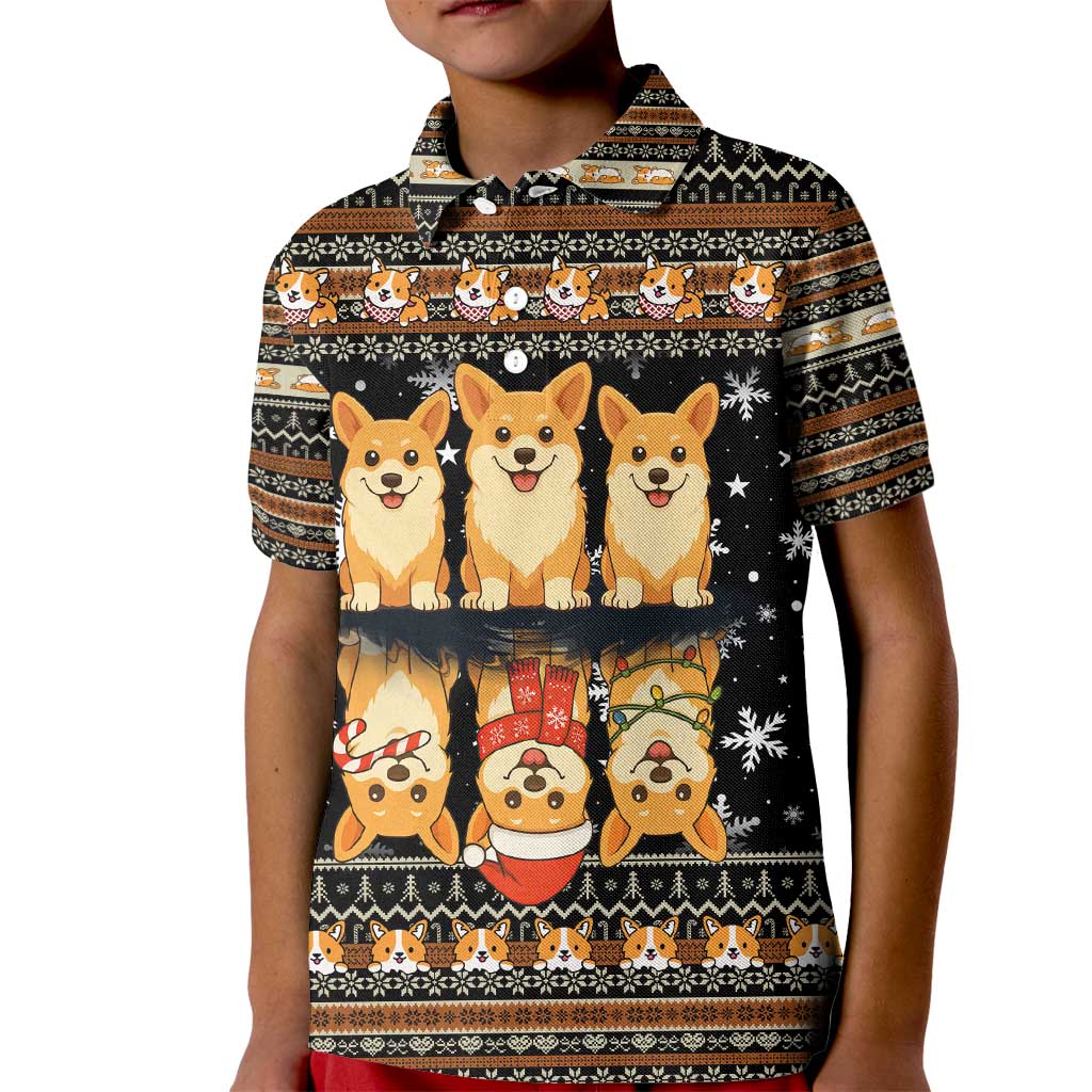 Pembroke Welsh Corgi Dog Christmas Kid Polo Shirt Xmas Holiday Patterns - Wonder Print Shop
