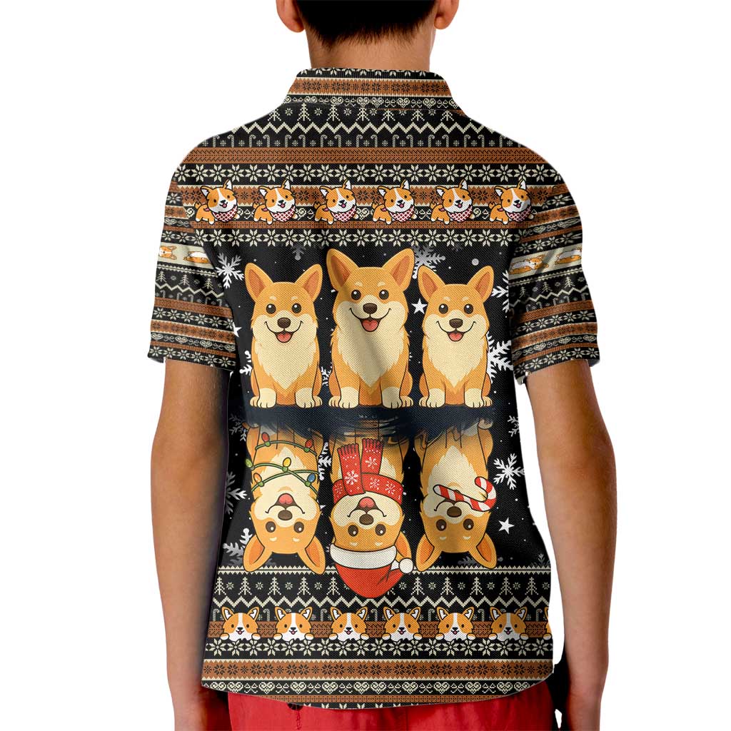 Pembroke Welsh Corgi Dog Christmas Kid Polo Shirt Xmas Holiday Patterns - Wonder Print Shop