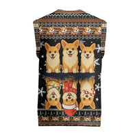 Pembroke Welsh Corgi Dog Christmas Knitted V-Neck Vest Xmas Holiday Patterns - Wonder Print Shop