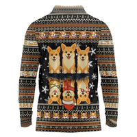 Pembroke Welsh Corgi Dog Christmas Long Sleeve Polo Shirt Xmas Holiday Patterns - Wonder Print Shop