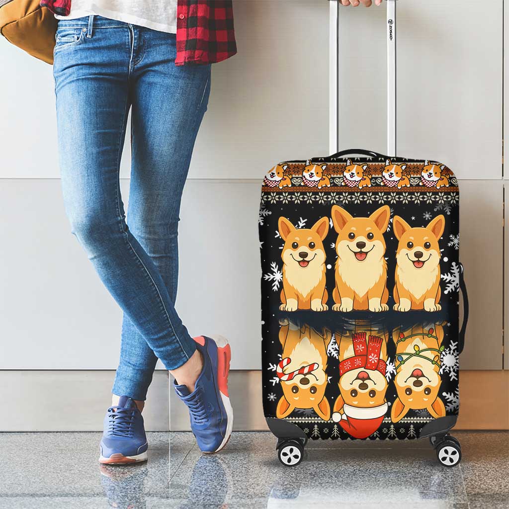 Pembroke Welsh Corgi Dog Christmas Luggage Cover Xmas Holiday Patterns - Wonder Print Shop