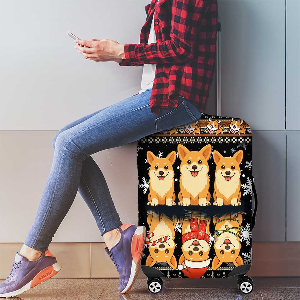 Pembroke Welsh Corgi Dog Christmas Luggage Cover Xmas Holiday Patterns - Wonder Print Shop