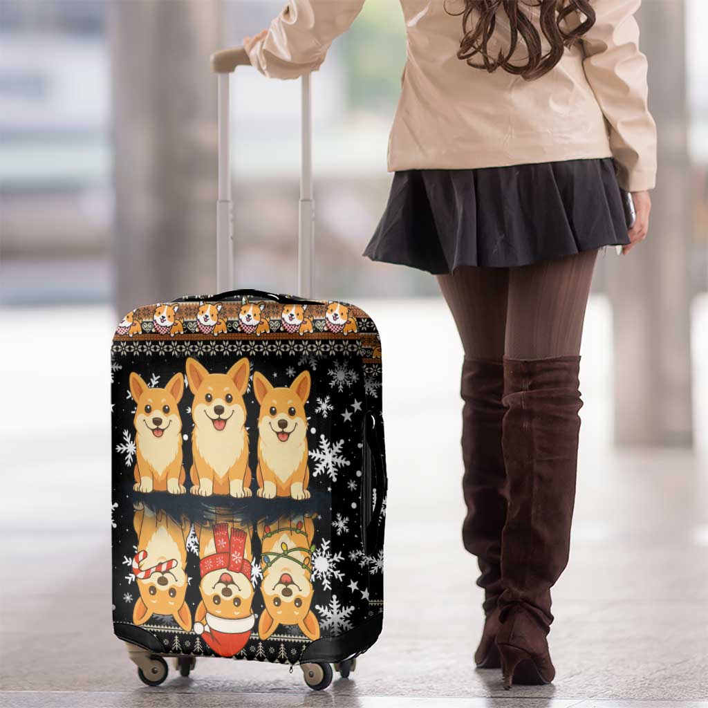 Pembroke Welsh Corgi Dog Christmas Luggage Cover Xmas Holiday Patterns - Wonder Print Shop