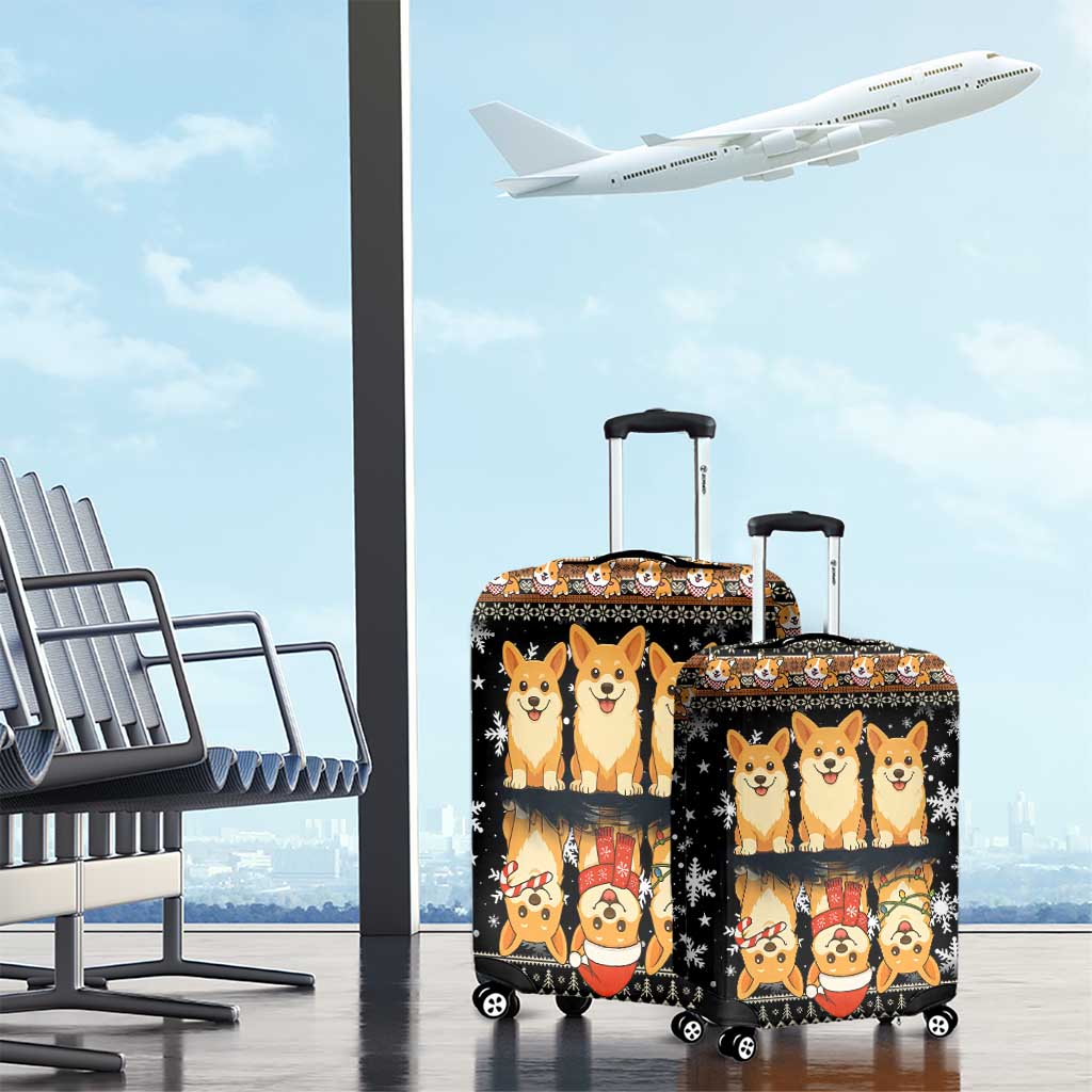 Pembroke Welsh Corgi Dog Christmas Luggage Cover Xmas Holiday Patterns - Wonder Print Shop