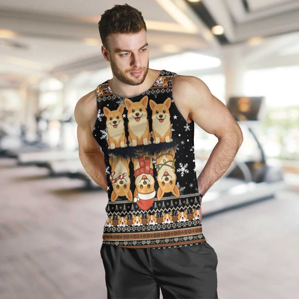 Pembroke Welsh Corgi Dog Christmas Men Tank Top Xmas Holiday Patterns - Wonder Print Shop