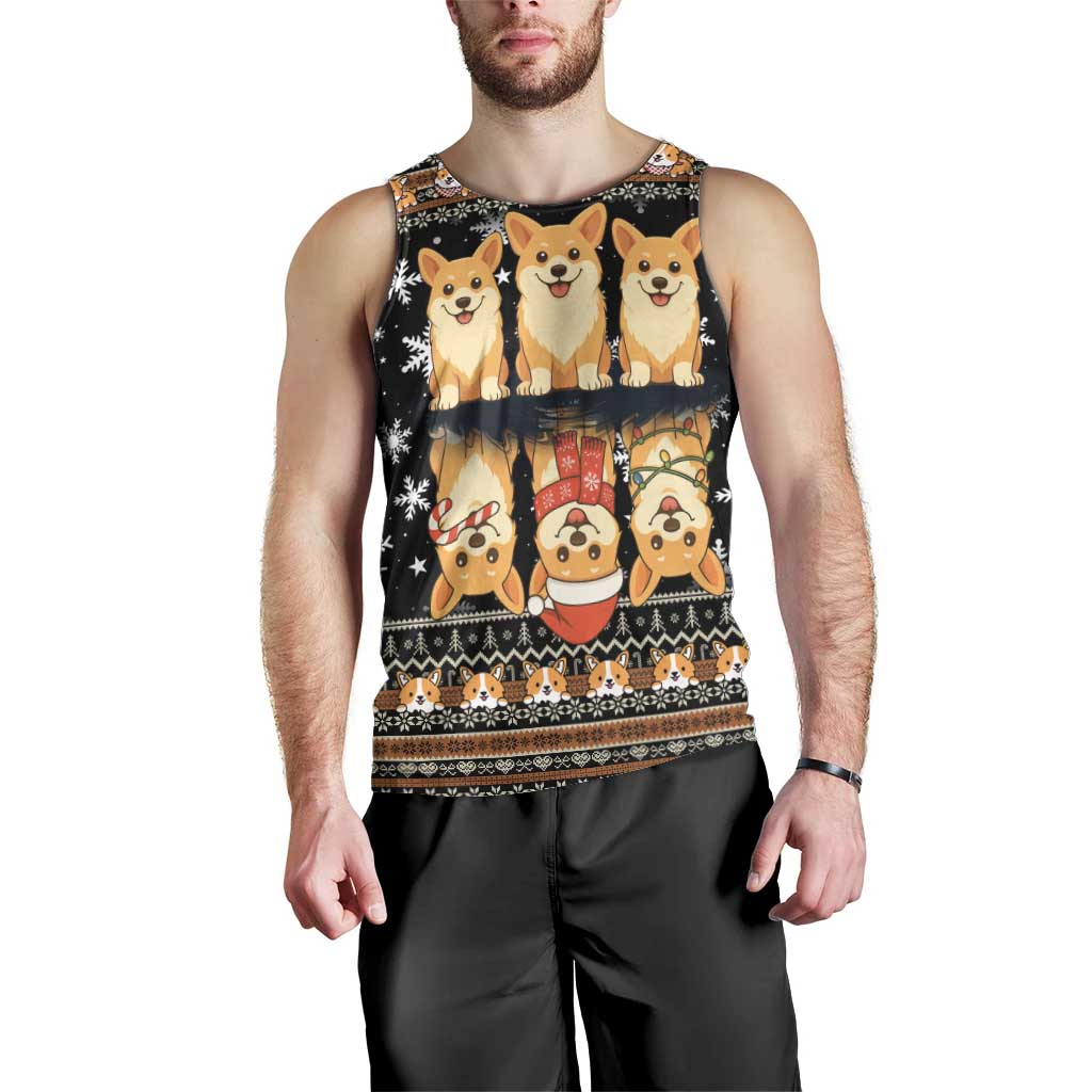 Pembroke Welsh Corgi Dog Christmas Men Tank Top Xmas Holiday Patterns - Wonder Print Shop