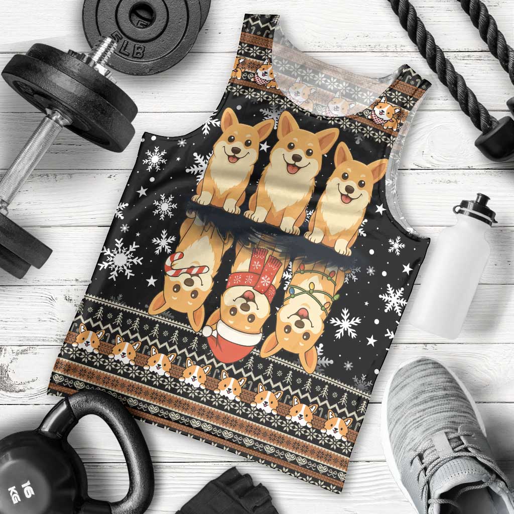 Pembroke Welsh Corgi Dog Christmas Men Tank Top Xmas Holiday Patterns - Wonder Print Shop