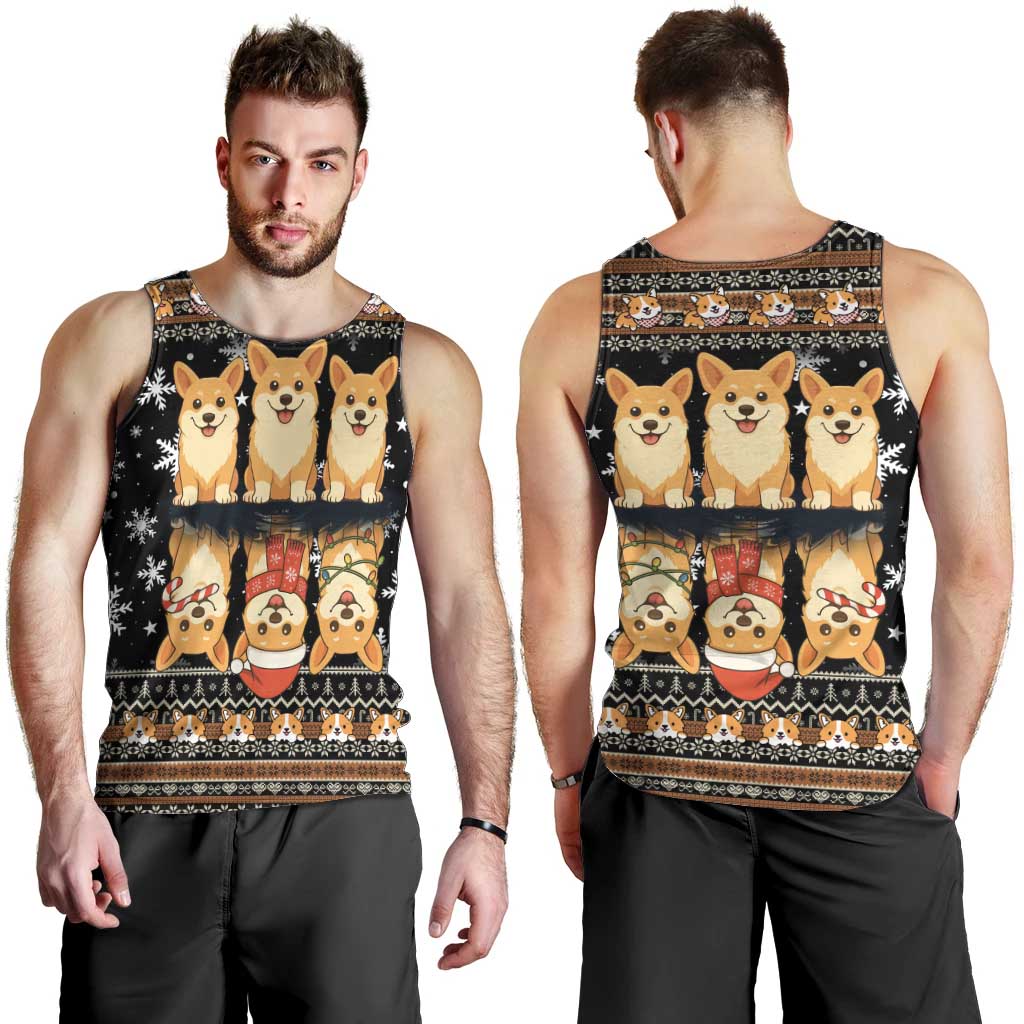 Pembroke Welsh Corgi Dog Christmas Men Tank Top Xmas Holiday Patterns - Wonder Print Shop