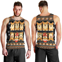 Pembroke Welsh Corgi Dog Christmas Men Tank Top Xmas Holiday Patterns - Wonder Print Shop