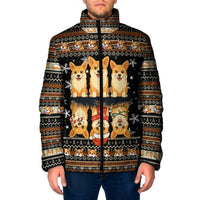Pembroke Welsh Corgi Dog Christmas Padded Jacket Xmas Holiday Patterns - Wonder Print Shop