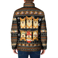 Pembroke Welsh Corgi Dog Christmas Padded Jacket Xmas Holiday Patterns - Wonder Print Shop