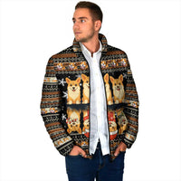 Pembroke Welsh Corgi Dog Christmas Padded Jacket Xmas Holiday Patterns - Wonder Print Shop