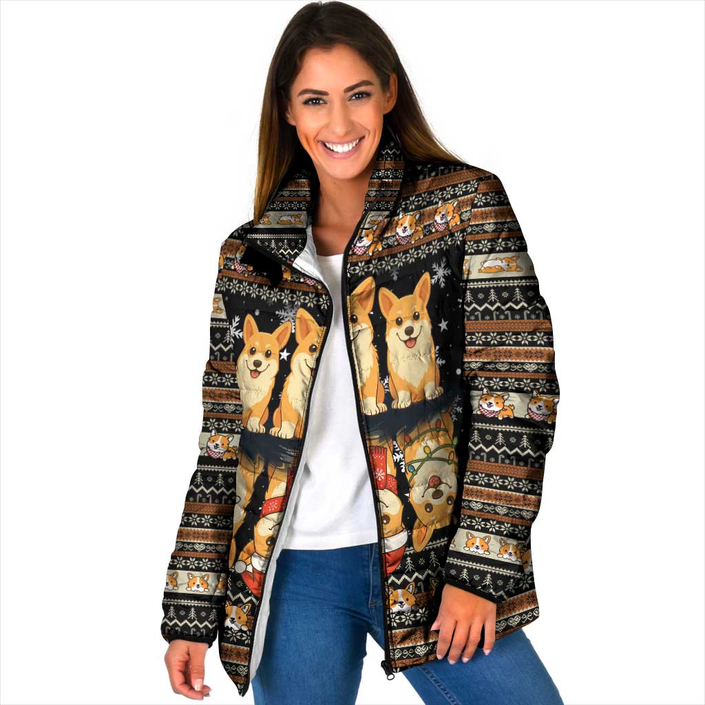 Pembroke Welsh Corgi Dog Christmas Padded Jacket Xmas Holiday Patterns - Wonder Print Shop
