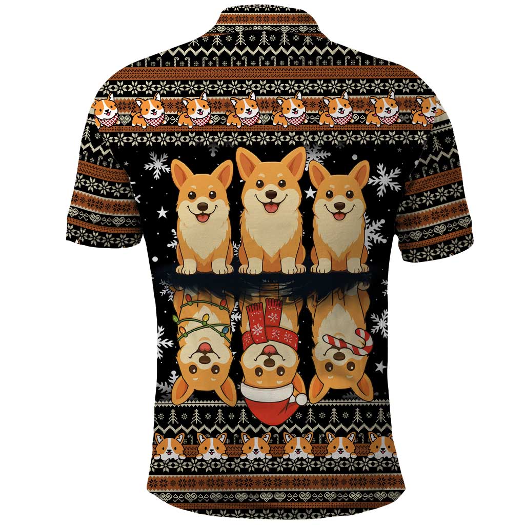 Pembroke Welsh Corgi Dog Christmas Polo Shirt Xmas Holiday Patterns - Wonder Print Shop