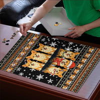 Pembroke Welsh Corgi Dog Christmas Puzzle Xmas Holiday Patterns - Wonder Print Shop