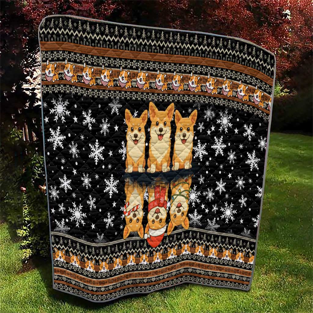Pembroke Welsh Corgi Dog Christmas Quilt Xmas Holiday Patterns - Wonder Print Shop